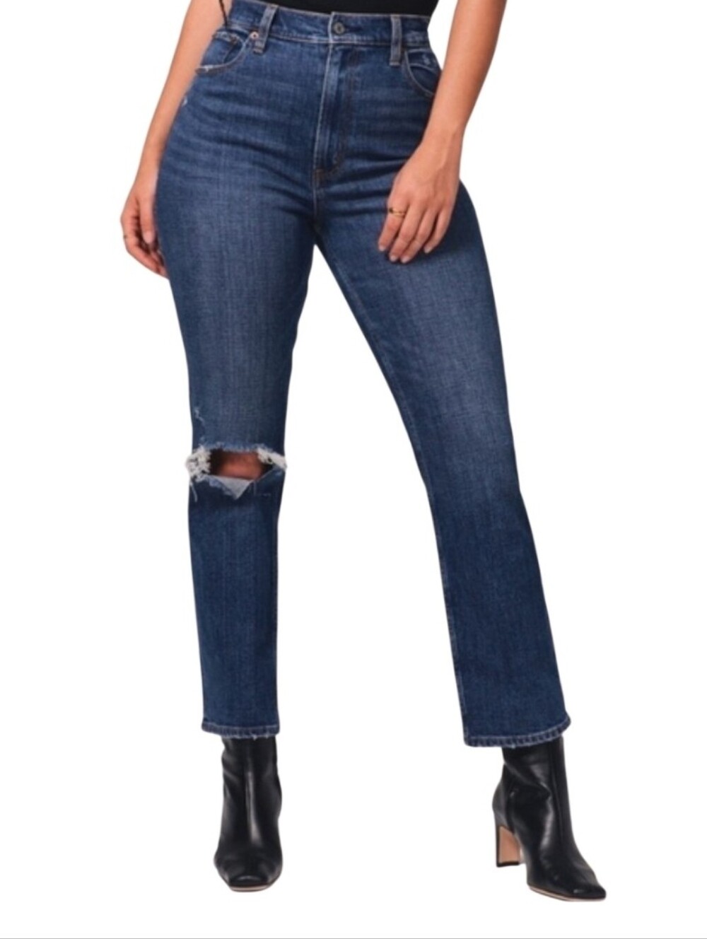 Abercrombie & Fitch Short Curve Love Ankle Straight Ultra High Rise Jeans 26 2